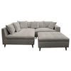 Ecksofa inkl. Hocker in Bouclé Dunkelgrau  - Dunkelgrau/Schwarz, Design, Holz/Textil (174/247cm) - MID.YOU