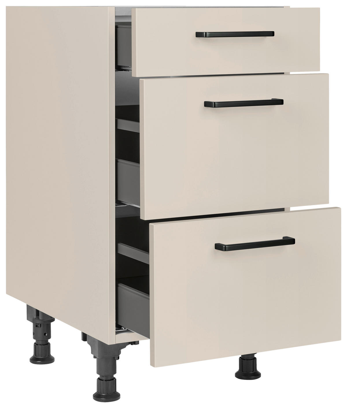SCHUBKASTENUNTERSCHRANK 45/87/56 cm  in Sandfarben  - Sandfarben/Schwarz, MODERN, Holzwerkstoff/Metall (45/87/56cm) - Nobilia