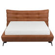 POLSTERBETT 180/200 cm,  in Cognac, gepolstertes Kopfteil,  - Cognac/Schwarz, Design, Leder/Metall (180/200cm) - Esposa