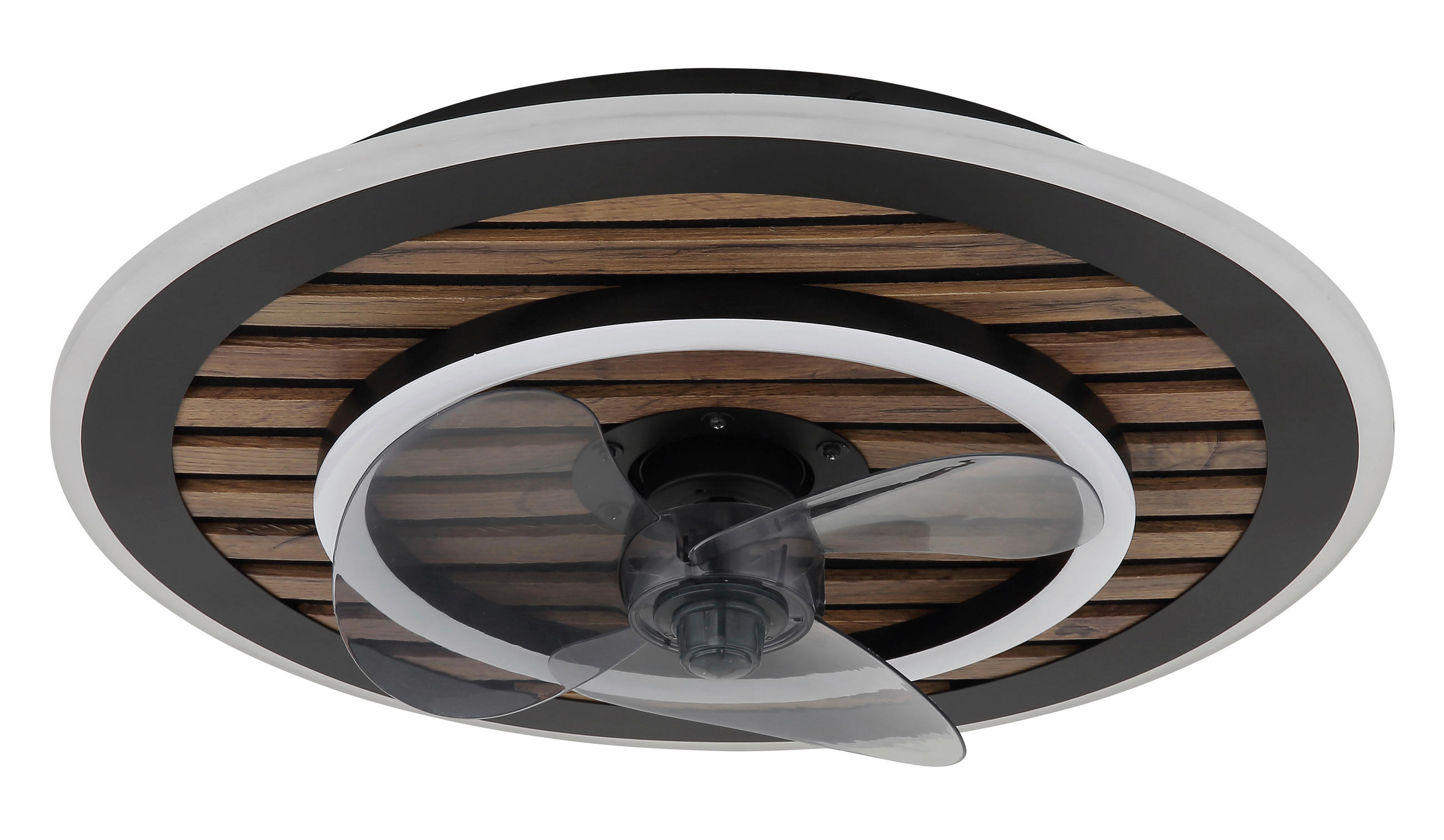 Deckenleuchte mit Ventilator TREVINO 49/13 cm   - Dunkelbraun/Opal, KONVENTIONELL, Kunststoff/Metall (49/13cm) - Globo