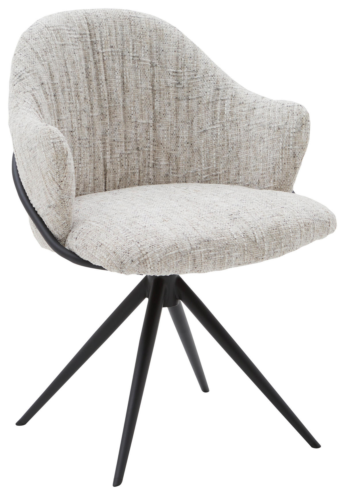 ARMLEHNSTUHL  in beflockt  - Anthrazit/Hellgrau, Design, Textil (57/84/44,5cm) - Belluti