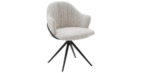 ARMLEHNSTUHL  in beflockt  - Anthrazit/Hellgrau, Design, Textil (57/84/44,5cm) - Belluti