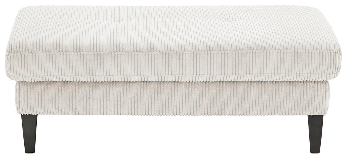 HOCKER in Textil Beige  - Beige/Schwarz, Modern, Textil/Metall (130/45/67cm) - Beldomo Style
