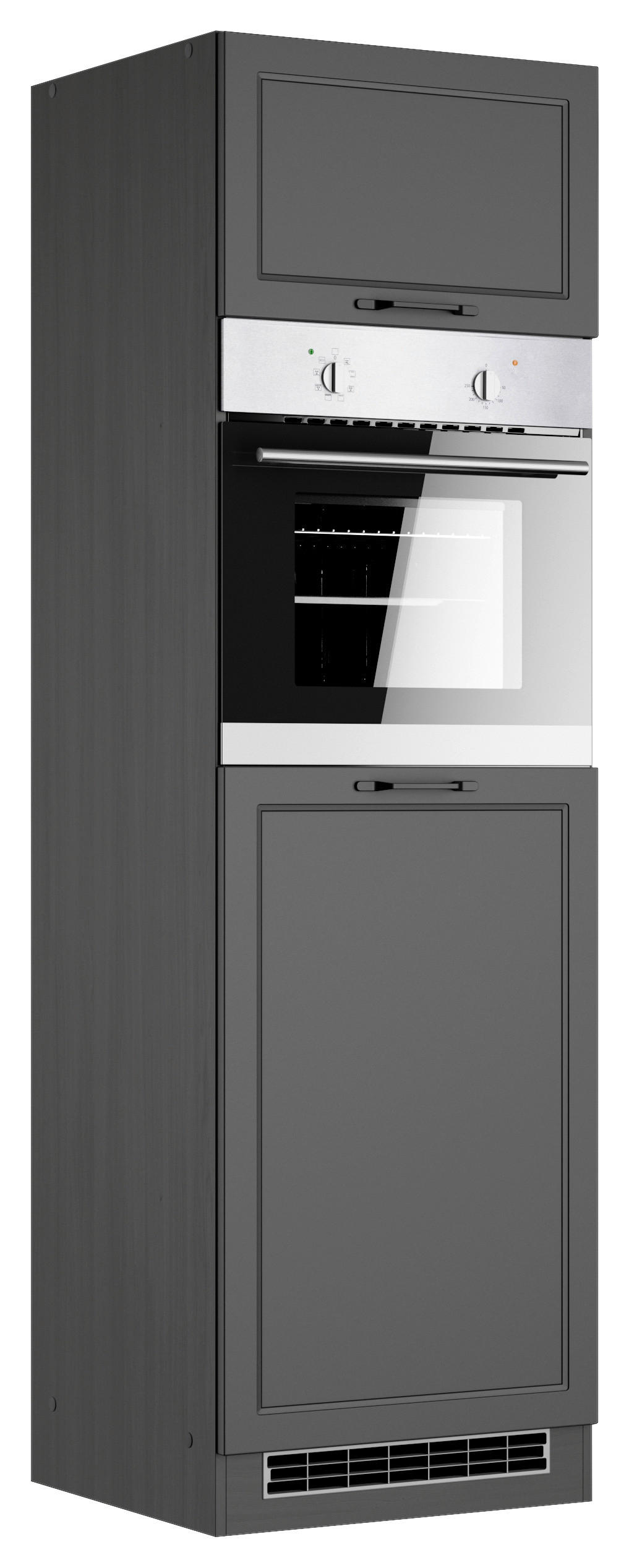 GERÄTEUMBAUSCHRANK 60/200/60 cm  in Grau  - Schwarz/Grau, LIFESTYLE, Holzwerkstoff/Metall (60/200/60cm) - Held