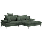 ECKSOFA in Webstoff Grün  - Schwarz/Grün, MODERN, Textil/Metall (297/173cm) - Carryhome