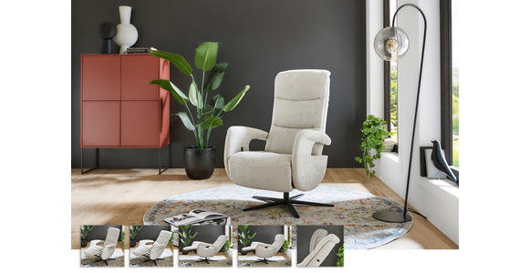 RELAXSESSEL Dieter Knoll Chenille    - Hellgrau/Schwarz, Design, Textil/Metall (71/110/83cm) - Dieter Knoll