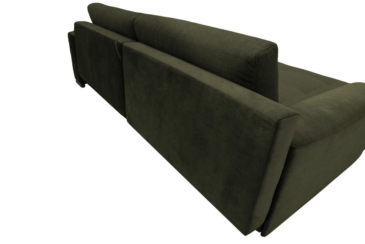 ECKSOFA in Struktur Olivgrün  - Chromfarben/Olivgrün, Design, Textil/Metall (177/269cm) - Livetastic