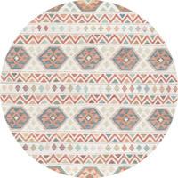 VINTAGE-TEPPICH 200 cm Ondea Ramizh Terracotta, Perlmutt, Graublau rund  - Graublau/Perlmutt, LIFESTYLE, Kunststoff/Textil (200cm) - Lindorug
