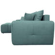 ECKSOFA in Velours Petrol  - Petrol/Schwarz, KONVENTIONELL, Kunststoff/Textil (168/298cm) - Carryhome
