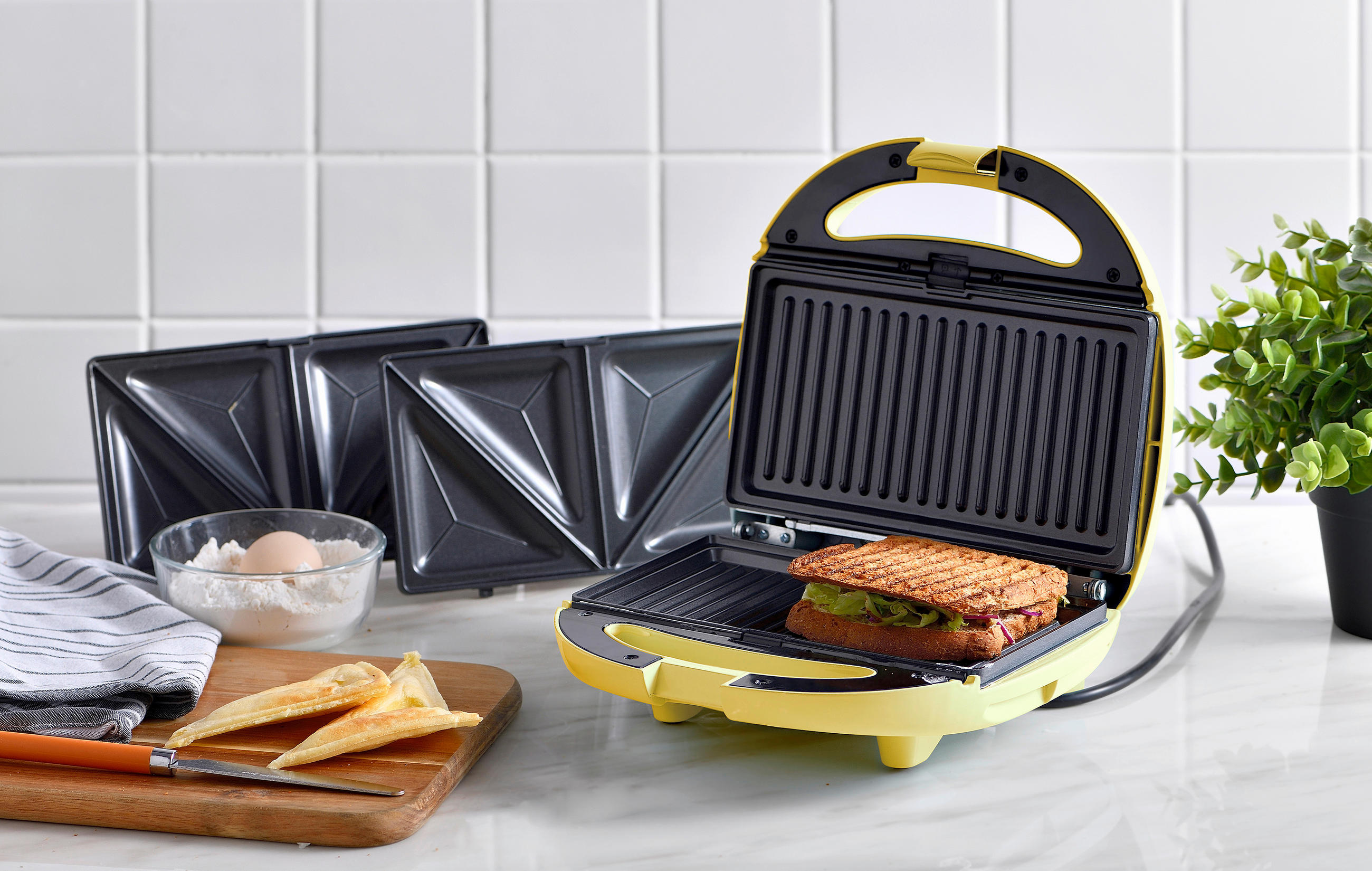 SANDWICHTOASTER  - Gelb, Basics, Kunststoff/Metall (23,2/22/9,6cm)