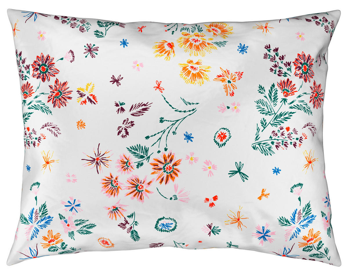 POSTELJINA KALIO 140/200 cm saten višebojna, bela  - bela/višebojna, Konvencionalno, tekstil (140/200cm) - Esposa