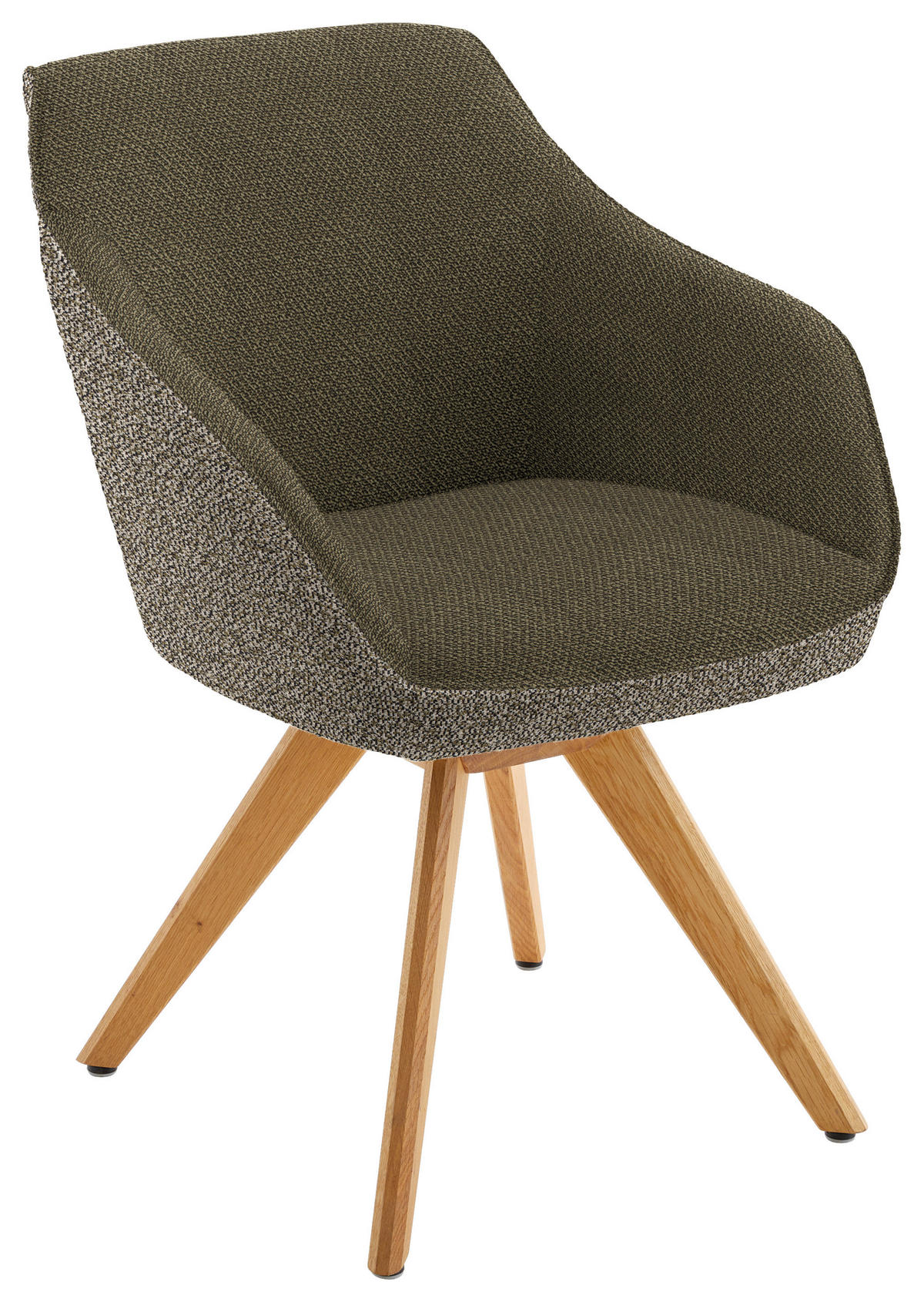 ARMLEHNSTUHL  in Flachgewebe  - Eichefarben/Olivgrün, Design, Holz/Textil (60/84/68cm) - Koinor