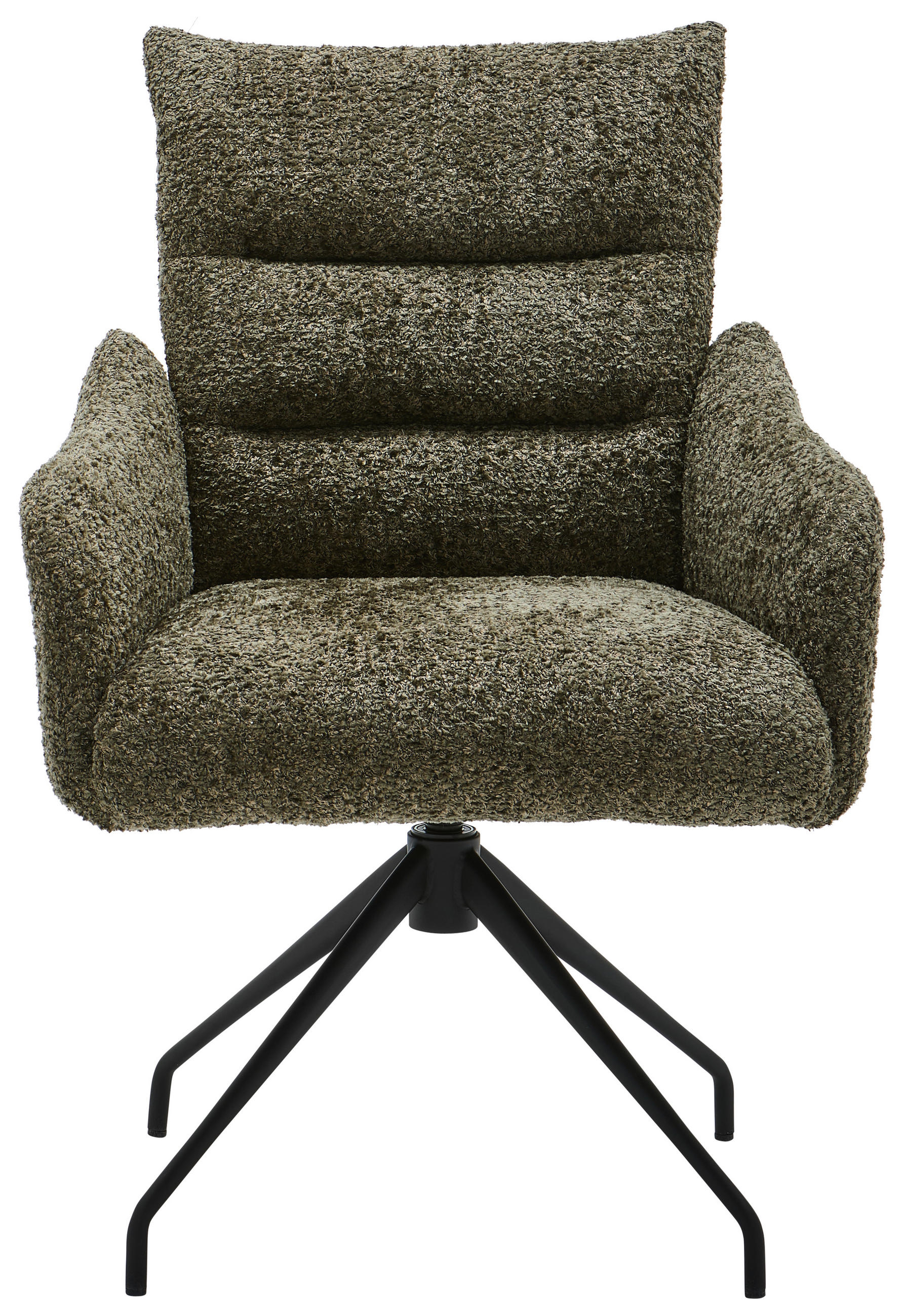 ARMLEHNSTUHL in Teddystoff - Waldgrün/Schwarz, Design, Textil/Metall (62/86/68cm) - Welnova