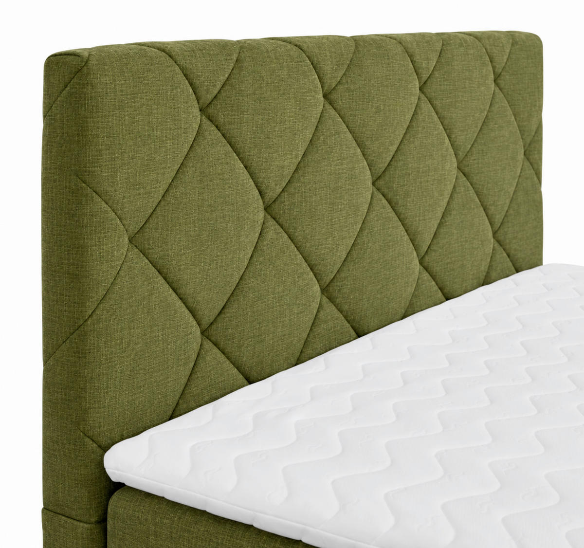 BOXBETT 180/200 cm,  in Grün, Bettkasten, Topper, H3 + H3 = fest  - Schwarz/Grün, MODERN, Holz/Textil (180/200cm) - MID.YOU