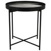 BEISTELLTISCH 43/43/48 cm teilmassiv Schwarz, Beige rund  - Beige/Schwarz, Design, Glas/Holzwerkstoff (43/43/48cm) - Carryhome