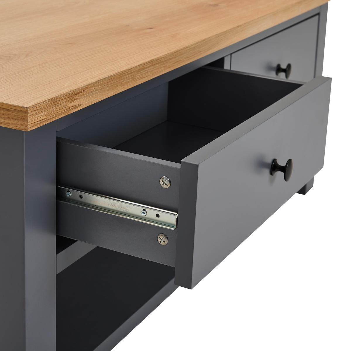 COUCHTISCH in Holz, Holzwerkstoff  - Dunkelgrau/Silberfarben, Lifestyle, Holz/Holzwerkstoff (110/45/60cm) - MID.YOU