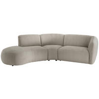 ECKSOFA Taupe Mikrofaser  - Taupe/Schwarz, MODERN, Kunststoff/Textil (182/276cm) - Livetastic