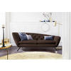 CHESTERFIELD-SOFA in Mikrofaser Braun  - Schwarz/Braun, Design, Textil/Metall (223/84/90cm) - Pure Home Lifestyle