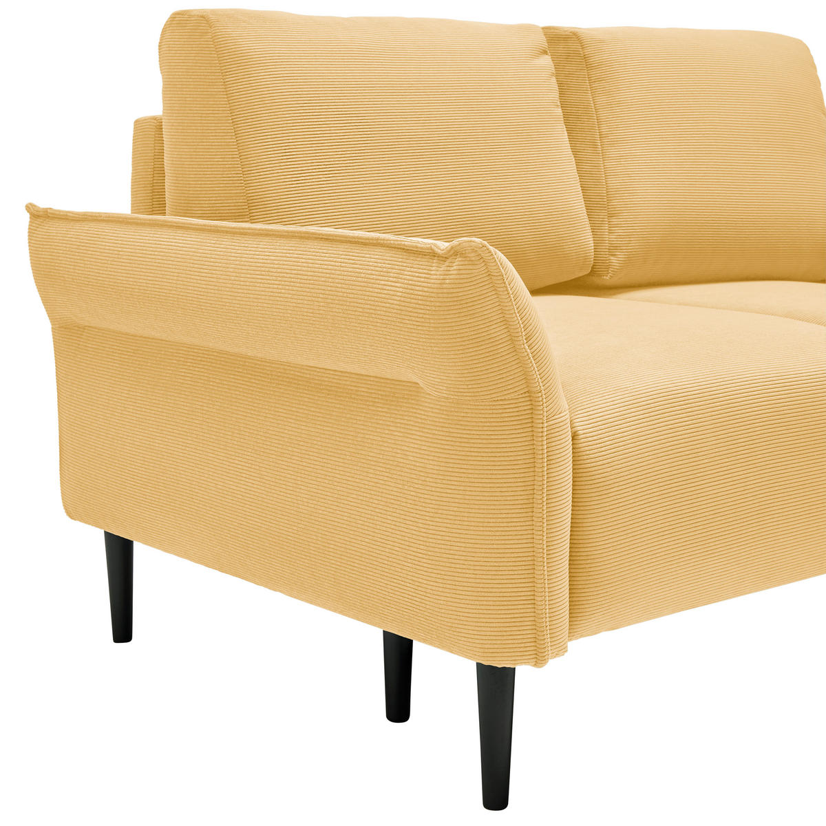 2-SITS SOFFA i textil gul  - svart/gul, Modern, trä/textil (150/85/92cm) - MID.YOU