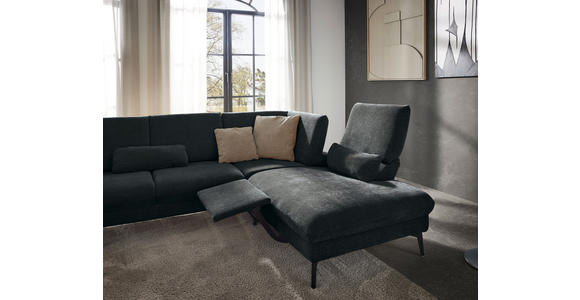 WOHNLANDSCHAFT in Webstoff Anthrazit - Anthrazit/Schwarz, Design, Textil/Metall (157/354/208cm) - Dieter Knoll