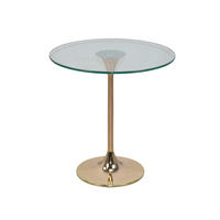 BEISTELLTISCH 45/45/47 cm Goldfarben rund  - Goldfarben, Design, Glas/Metall (45/45/47cm) - MID.YOU