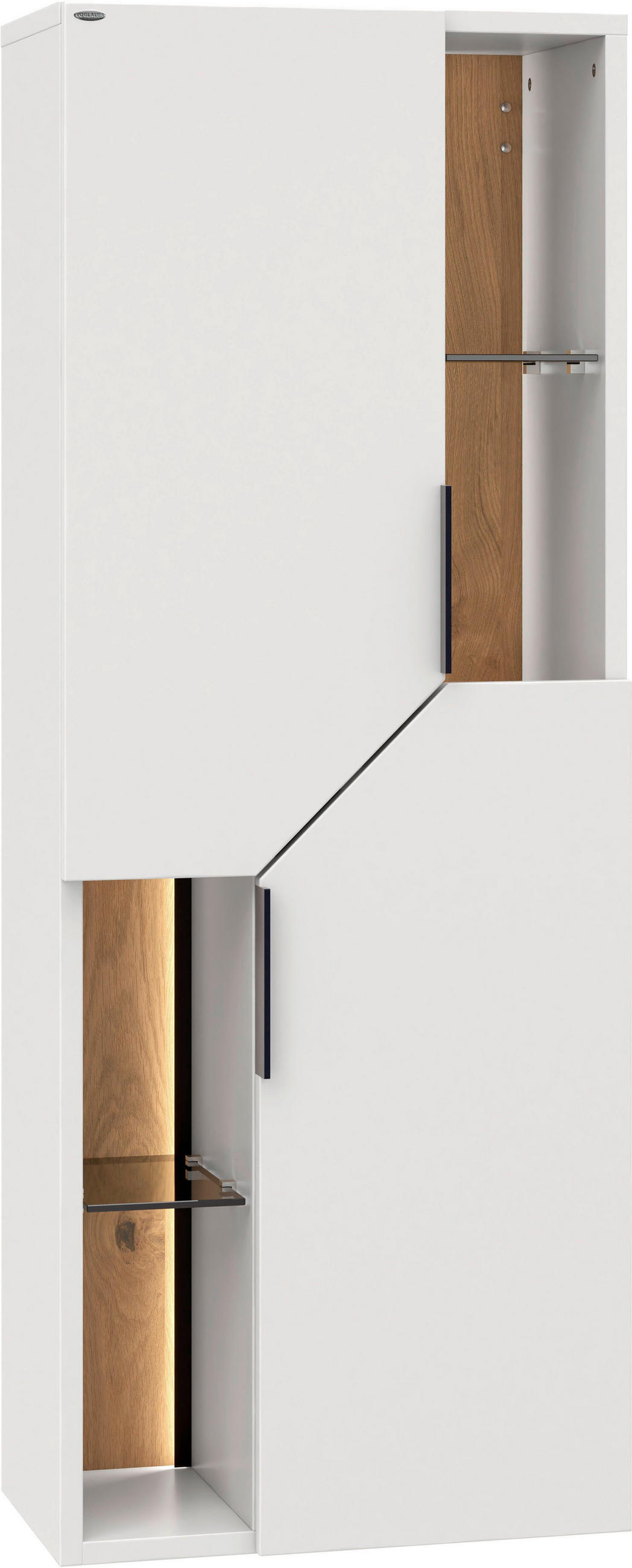 MIDISCHRANK 47,9/128/35 cm  - Eichefarben/Schwarz, LIFESTYLE, Glas/Holz (47,9/128/35cm) - Voglauer