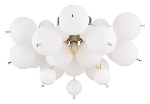 PLAFONIERĂ - culoare nichel, Design, sticlă/metal (55/28cm) - Globo
