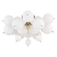 DECKENLEUCHTE  55/28 cm    - Nickelfarben, Design, Glas/Metall (55/28cm) - Globo