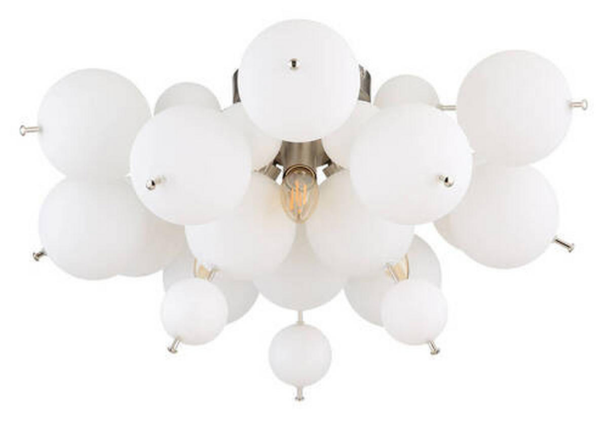 DECKENLEUCHTE  55/28 cm    - Nickelfarben, Design, Glas/Metall (55/28cm) - Globo