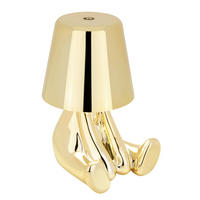 NABÍJATEĽNÁ STOLNÁ LAMPA, dotykový stmievač, 9,5/11/15,5 cm - zlatá, Trend, kov/plast (9,5/11/15,5cm) - Novel