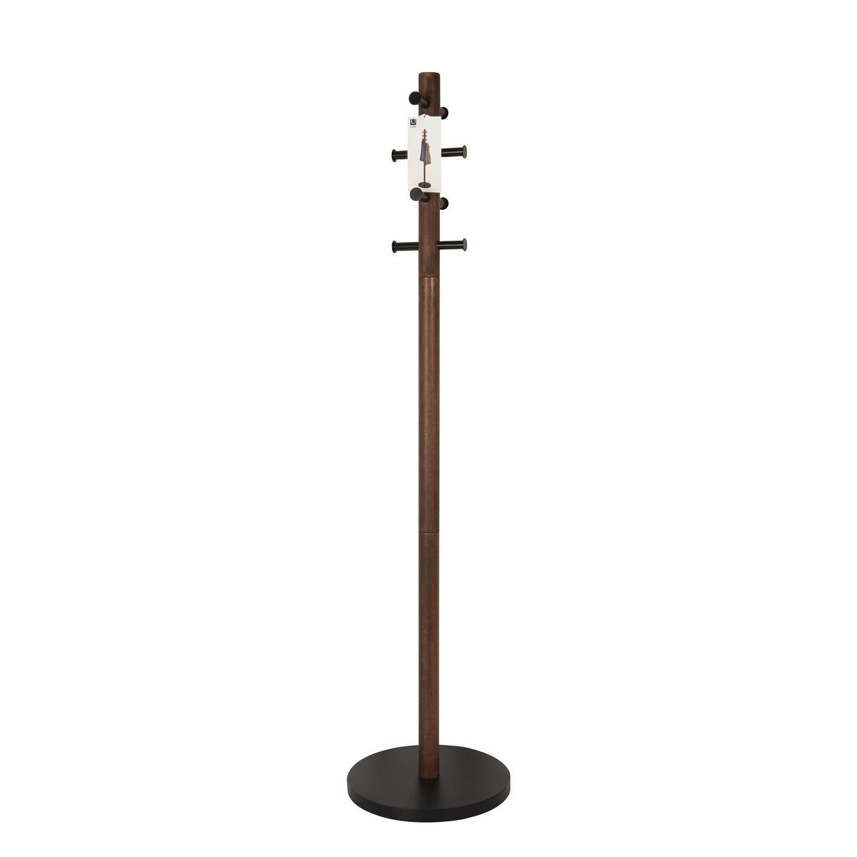 ŠATNÍ STOJAN - tmavě hnědá, Basics, dřevo (51/165cm) - Umbra