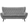3-SITZER-SOFA Cord Hellgrau  - Hellgrau/Schwarz, Design, Holz/Textil (187/101/95cm) - Stylife