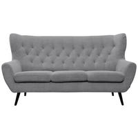 3-SITZER-SOFA Cord Hellgrau  - Hellgrau/Schwarz, Design, Holz/Textil (187/101/95cm) - Stylife