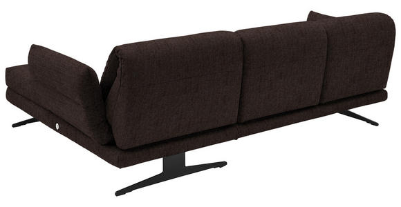 ECKSOFA  in Flachgewebe Braun  279-327/176-217 cm  - Schwarz/Braun, Design, Textil/Metall (279-327/176-217cm) - Dieter Knoll
