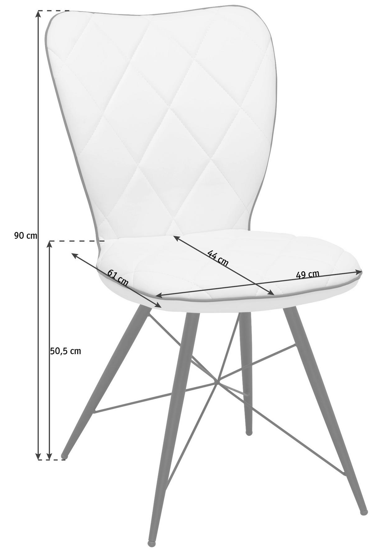 STOLICA  crna, bela       - siva/bela, Dizajnerski, metal/tekstil (49/90/61cm) - Hom`in