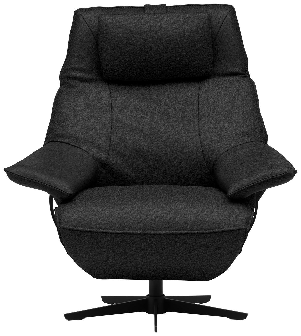 RELAXSESSEL in Leder Schwarz  - Schwarz, Design, Leder/Metall (92/79/82cm) - Dieter Knoll