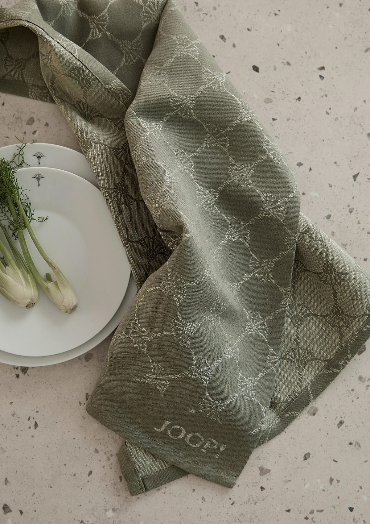 GESCHIRRTUCH Olivgrün  - Olivgrün, Basics, Textil (50/70cm) - Joop!