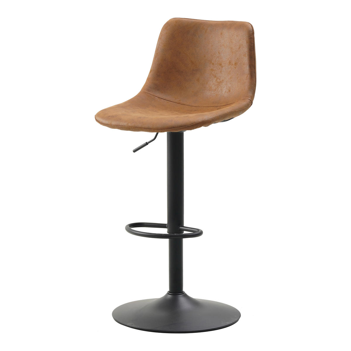 BARHOCKER-SET in Cognac  - Cognac/Schwarz, Basics, Textil/Metall (45/90/52cm) - MID.YOU