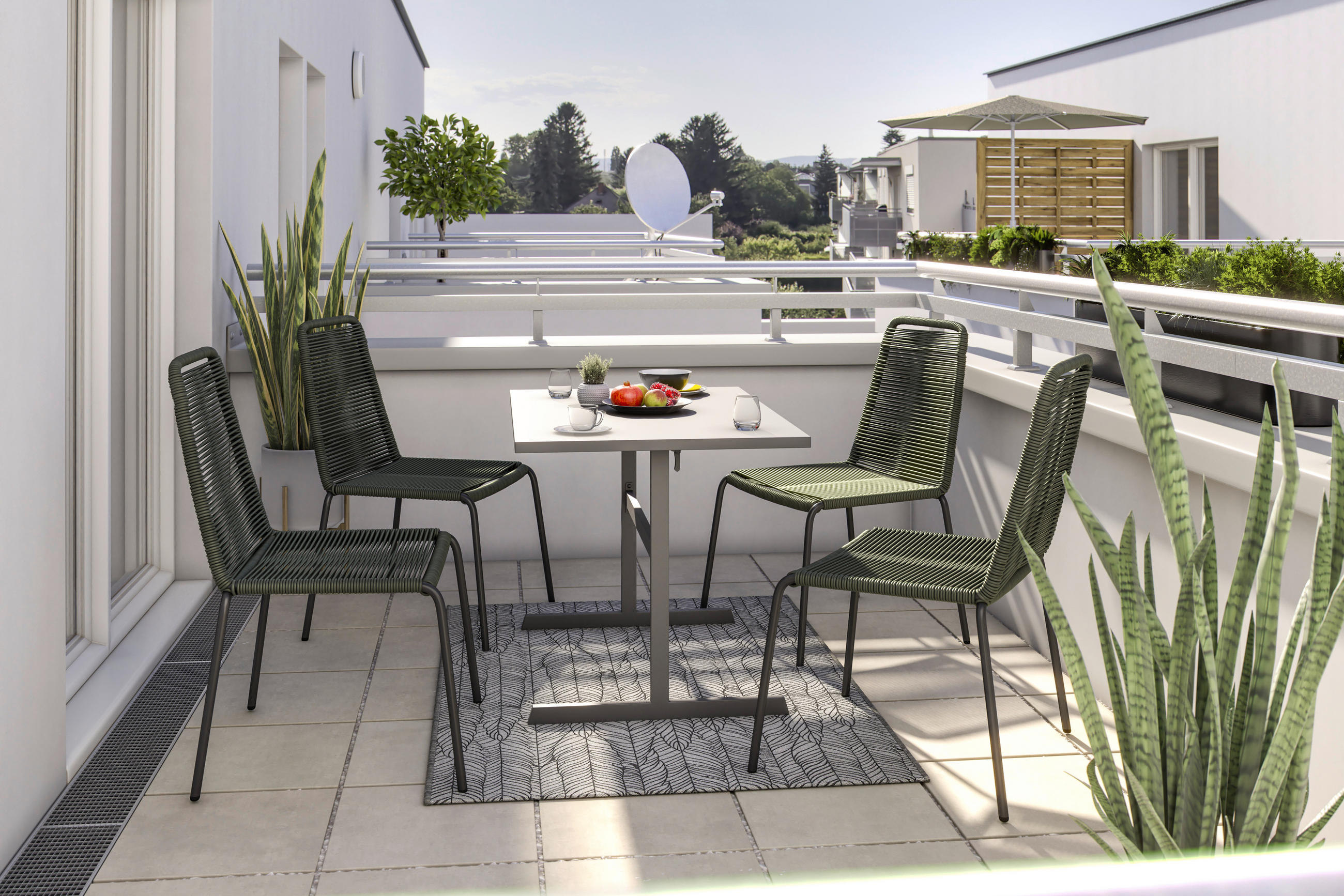 KERTI ASZTAL 120/80/74 cm   - antracit, Modern, fém (120/80/74cm) - Ambia Garden
