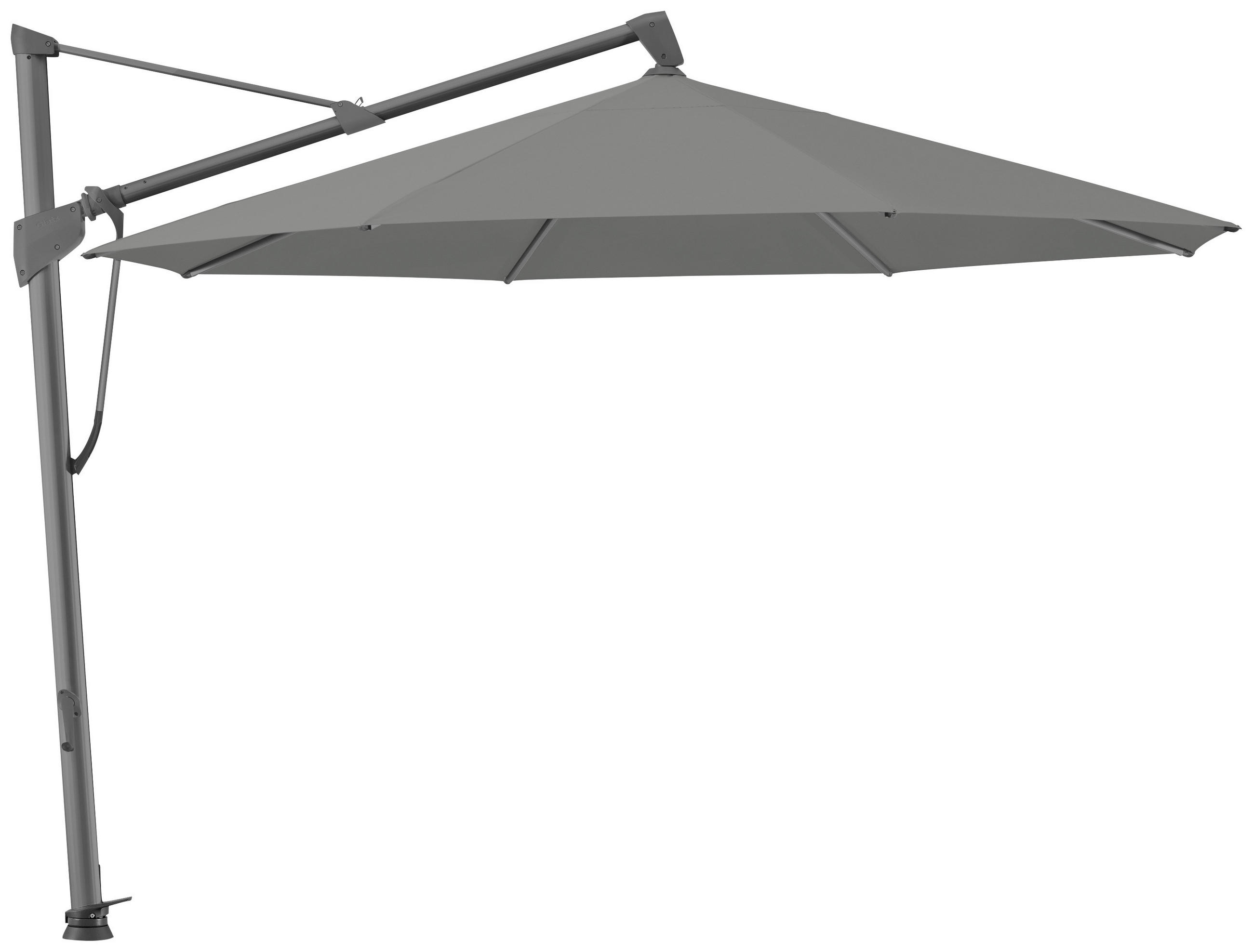 AMPELSCHIRM 350x350 cm Grau  - Anthrazit/Grau, KONVENTIONELL, Textil/Metall (350/350cm) - Glatz