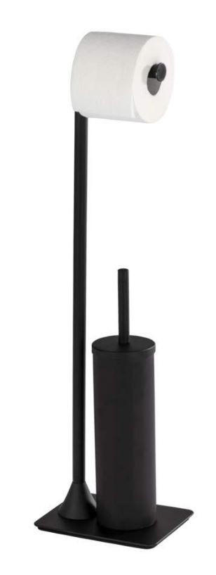 SET PENTRU WC metal  - negru, Basics, metal (15/69/20cm) - Wenko