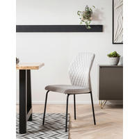 STUHL-SET 2 Stück  in Samt  - Hellgrau/Schwarz, MODERN, Textil/Metall (46,5/92/56,5cm) - Livetastic