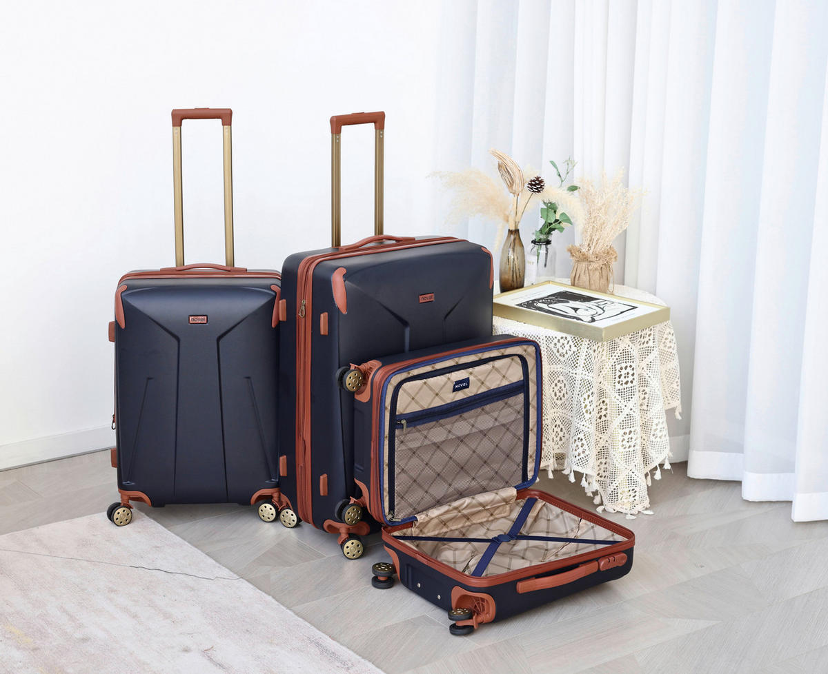 REISEKOFFERSET Dunkelblau 3-teilig  - Dunkelblau, Trend, Kunststoff/Textil (49/30/75cm) - Novel