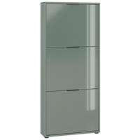 SCHUHKIPPER - Salbeigrün/Schwarz, MODERN, Glas/Holzwerkstoff (60/137/17cm) - Boxxx