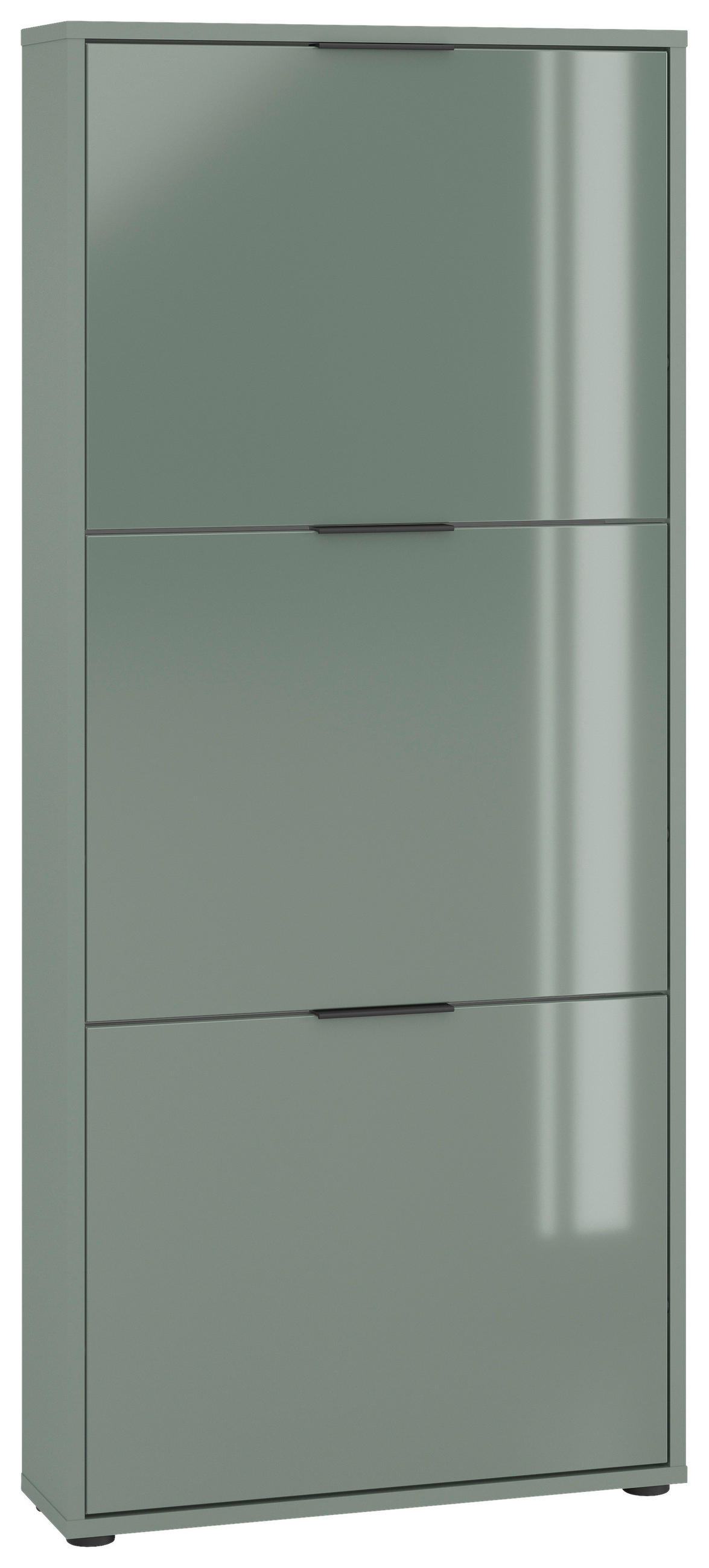 SCHUHKIPPER - Salbeigrün/Schwarz, MODERN, Glas/Holzwerkstoff (60/137/17cm) - Boxxx