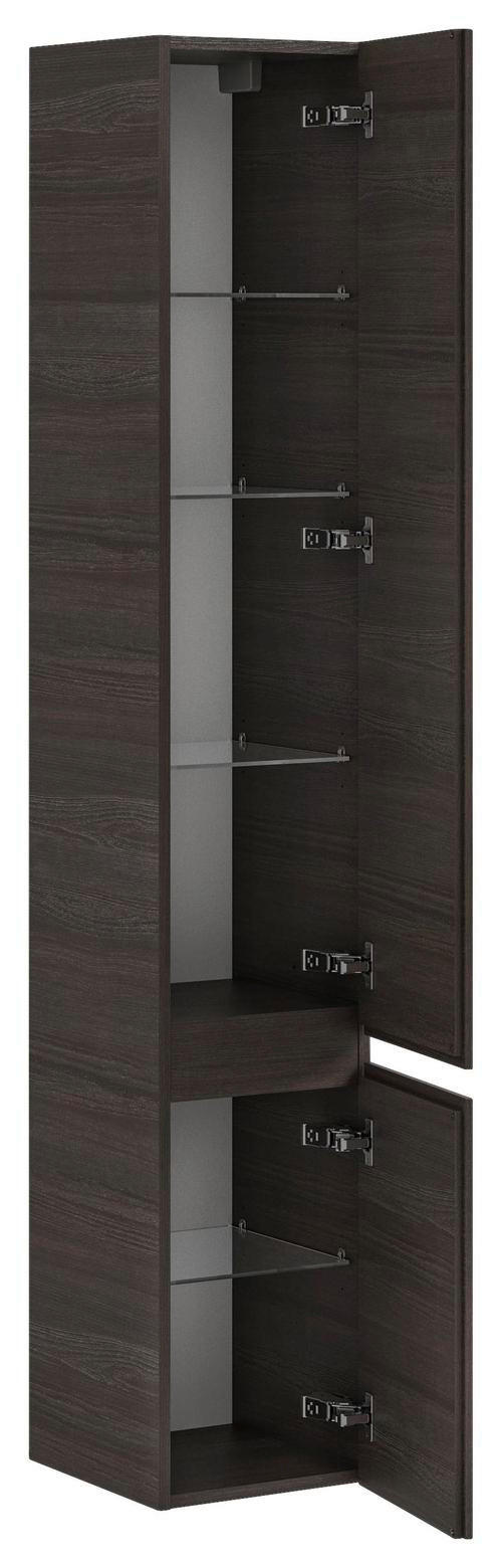 HOCHSCHRANK 30/174/33 cm  - Kastanienfarben, Konventionell, Glas/Holzwerkstoff (30/174/33cm) - Sadena