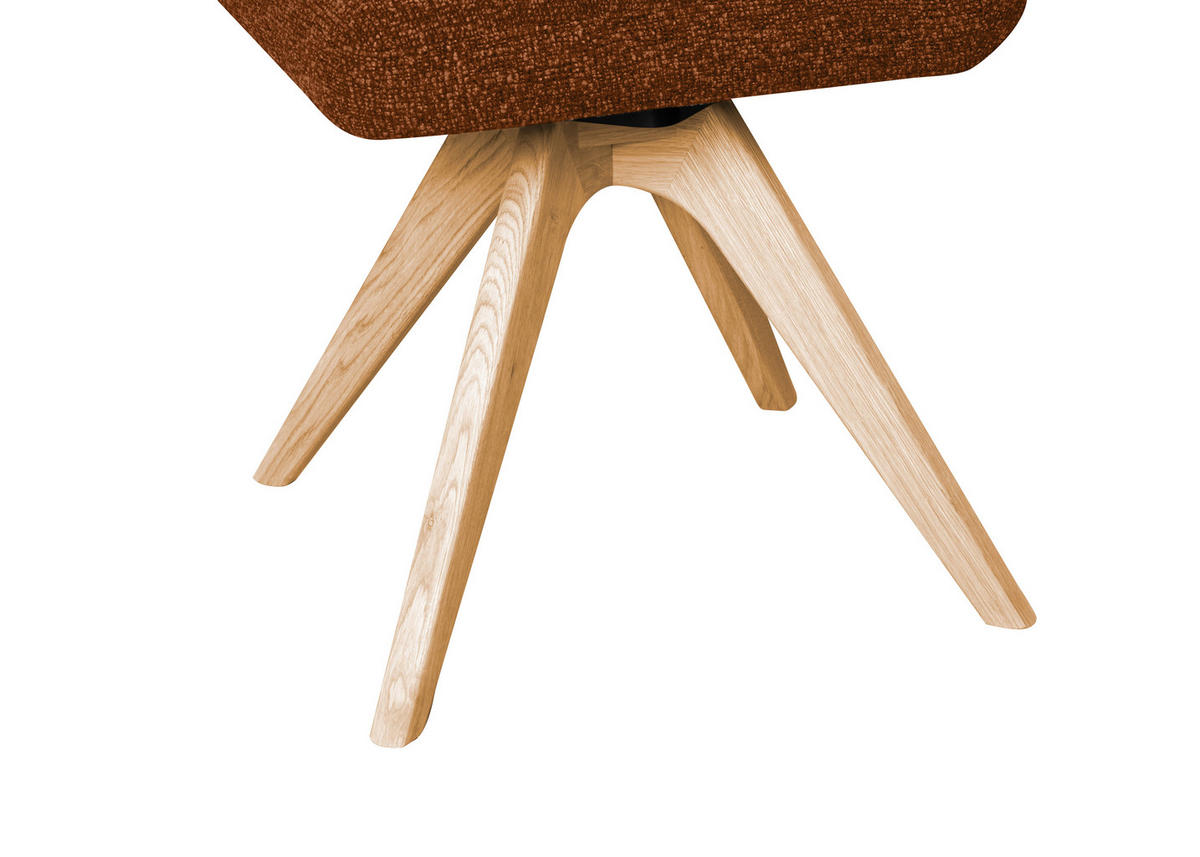 STUHL drehbar - Eichefarben/Haselnussfarben, KONVENTIONELL, Holz/Textil (47/89/60cm) - Linea Natura