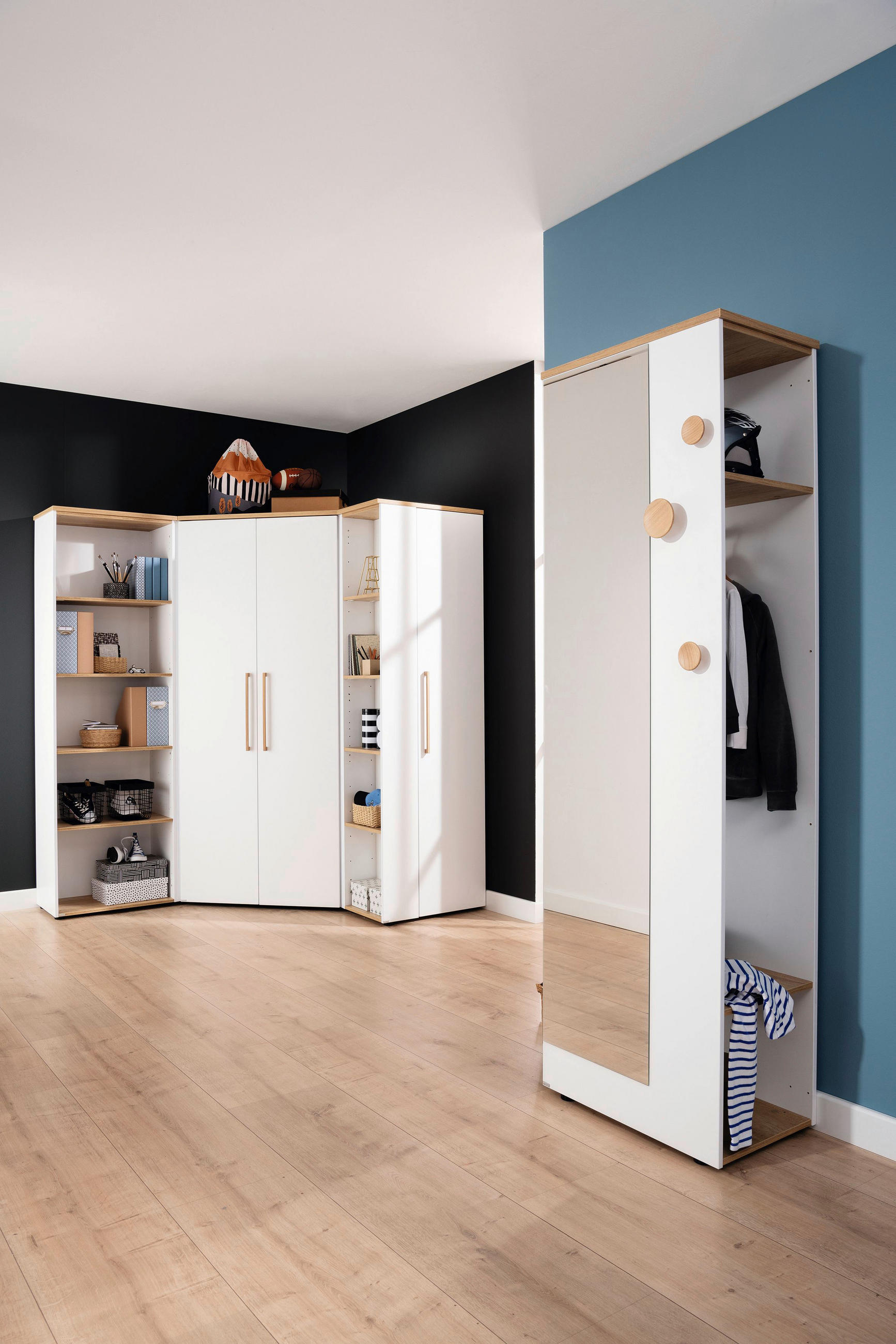 GARDEROBE  in 64,2/206/40,2 cm  - Eichefarben/Weiß, KONVENTIONELL, Holz/Holzwerkstoff (64,2/206/40,2cm) - Paidi