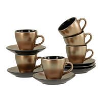 ESPRESSOTASSE MIT UNTERTASSE Golden Days Schwarz 100 ml  - Goldfarben/Schwarz, Basics, Keramik - Creatable