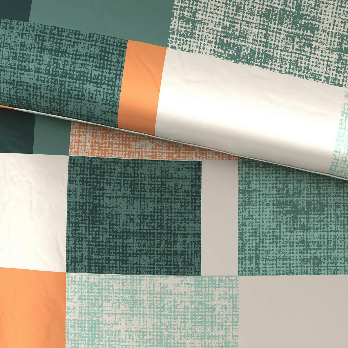 BETTWÄSCHE CUBY Satin 140/200 cm  - Grün, KONVENTIONELL, Textil (140/200cm) - Esposa